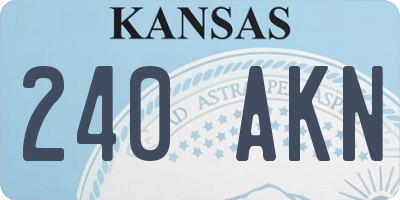 KS license plate 240AKN