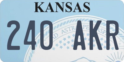 KS license plate 240AKR