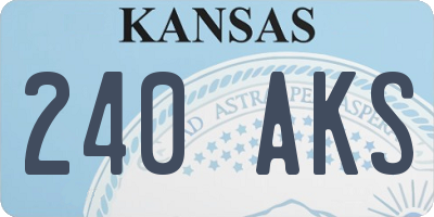 KS license plate 240AKS