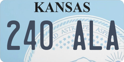 KS license plate 240ALA