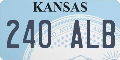 KS license plate 240ALB