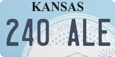 KS license plate 240ALE