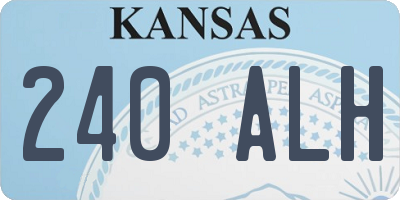 KS license plate 240ALH