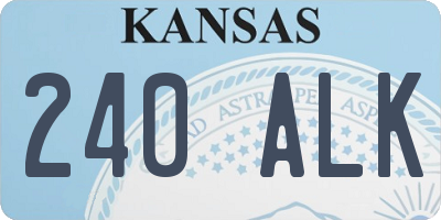 KS license plate 240ALK