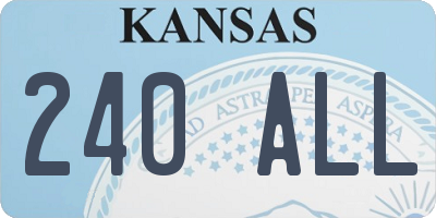 KS license plate 240ALL