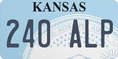 KS license plate 240ALP