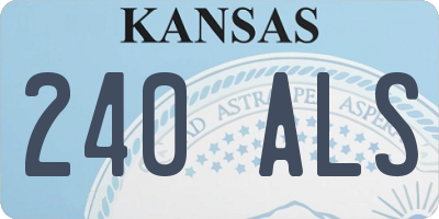 KS license plate 240ALS