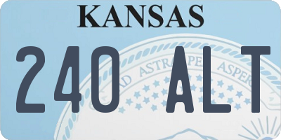 KS license plate 240ALT