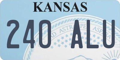 KS license plate 240ALU