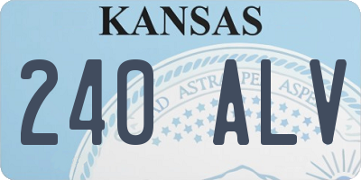 KS license plate 240ALV
