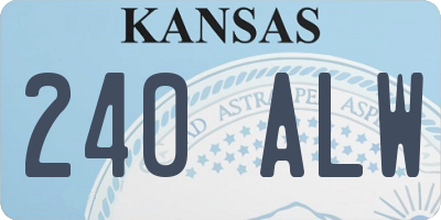 KS license plate 240ALW