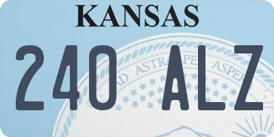 KS license plate 240ALZ