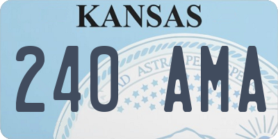 KS license plate 240AMA