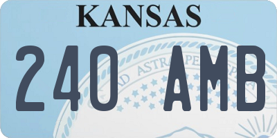 KS license plate 240AMB