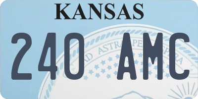 KS license plate 240AMC