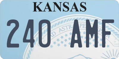 KS license plate 240AMF