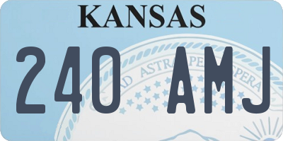 KS license plate 240AMJ