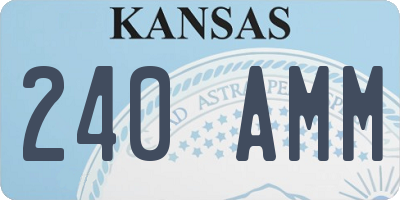 KS license plate 240AMM