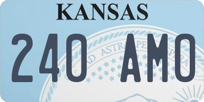 KS license plate 240AMO