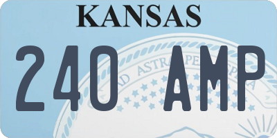 KS license plate 240AMP