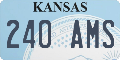 KS license plate 240AMS