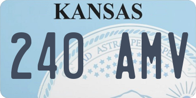KS license plate 240AMV