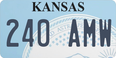 KS license plate 240AMW