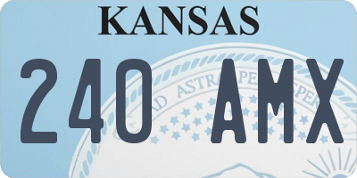 KS license plate 240AMX