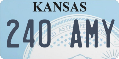 KS license plate 240AMY