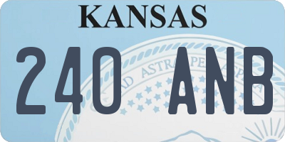 KS license plate 240ANB