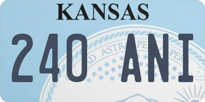 KS license plate 240ANI