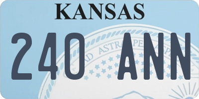 KS license plate 240ANN