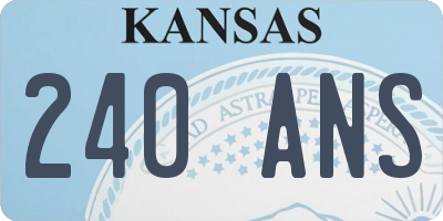 KS license plate 240ANS