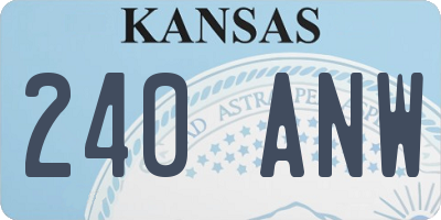 KS license plate 240ANW