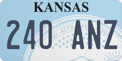 KS license plate 240ANZ