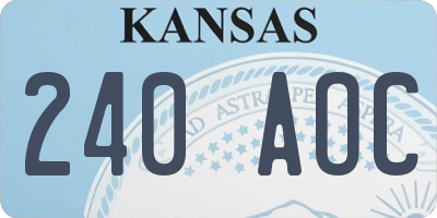 KS license plate 240AOC
