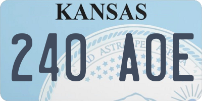 KS license plate 240AOE