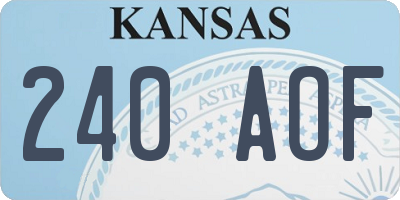 KS license plate 240AOF