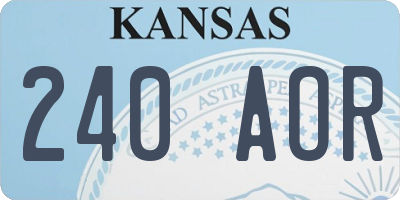 KS license plate 240AOR