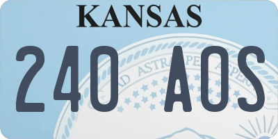 KS license plate 240AOS
