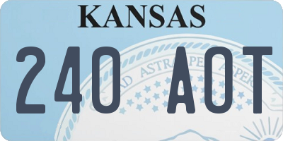 KS license plate 240AOT