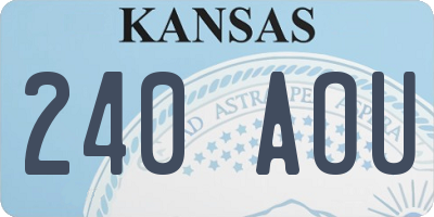 KS license plate 240AOU