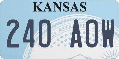 KS license plate 240AOW