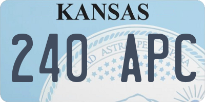 KS license plate 240APC