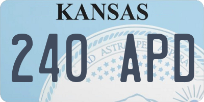 KS license plate 240APD