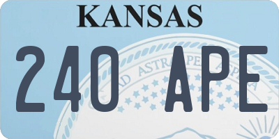 KS license plate 240APE