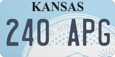 KS license plate 240APG