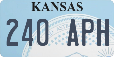 KS license plate 240APH