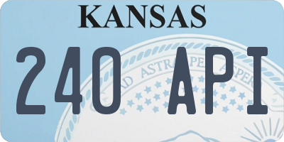 KS license plate 240API