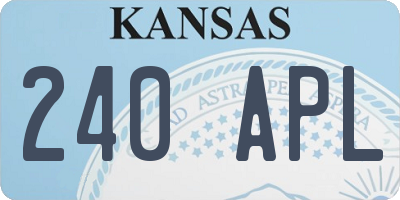 KS license plate 240APL
